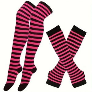 2 PC Striped Glove & Sock Set